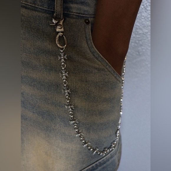 Chrome hearts chain for belt loops wallet silver gothic cross dagger skull punk - Picture 3 of 7